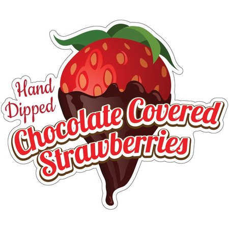 SIGNMISSION Chocolate Covered Strawberries Decal Concession Stand Food Truck Sticker, D-12 Strawberries D-DC-12 Chocolate Covered Strawberries19